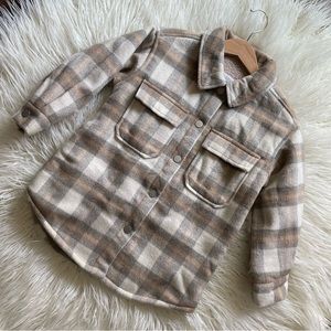 Zara Fleece Plaid Jacket 4-5y